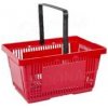 Nákupný košík, s jednou rúčkou červený plast