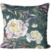 Soovi Home Obliečka na vankúš Botanica Peony – kvetinový vzor pivónií a lupeňov na smaragdovom podklade Veľkosť: 50x50 mikrovlákno