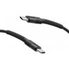 MobilNET KAB-0238-TYP-TYPEC Dátový a nabíjací pletený USB-CUSB-C, 3A, 60W, 1m, čierny