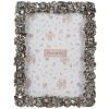 Clayre & Eef Stříbrný antik fotorámeček s květy - 17*2*21/ 13*18 cm - Clayre & Eef