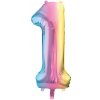Party Fóliový balón číslo 1 pastelová dúha 86 cm