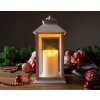 Lampáš MagicHome LED teplá biela 3xAAA plast biely 14x14x33 cm pohyblivý plameň