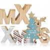 DREVENÝ OZDOBNÝ NÁPIS XMAS VIANOČNÁ DEKORÁCIA STOJACI SVIATKY