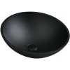 SAPHO - TELICA sklenené umývadlo na dosku priemer 42cm, čierná mat TY181B