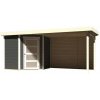 KARIBU HOLZTECHNIK Drevený domček KARIBU SCHWANDORF 3 + prístavok 280 cm vrátane zadnej steny (9213) terragrau LG3900