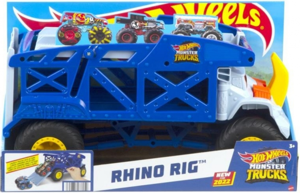 Mattel Hot Wheels Monster Trucks nosorožčí přeprava trucků