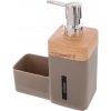 Orion Dávkováč mydla BEIGE Wooden s organizérom 0,38 l béžová