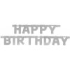 Banner Happy Birthday strieborný 121cm