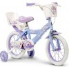 Huffy Frozen - Ľadové kráľovstvo 14 fialové detské kolo + reflexná sada