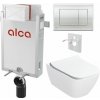 Sada Alcadrain pre montáž na stenu, toaleta Smyle Sq., sedadlo s tlačidlom, chrómová povrchová úprava M271 KAE153 1 set