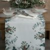Eurofirany Vianočný behúň na stôl zdobený zimnou potlačou biela Polyester 40x140 cm