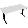 Hobis Pracovný stôl Motion, ZO, 3S, 160x61 - 128x80 cm, biela/čierna