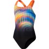Speedo Printed Placement Powerback Girls Black/Orange