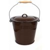 Senzačne Vedro smaltované 10 l 28 cm s pokrievkou hnedé bez dekoru