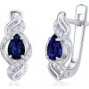 Silvego Luxusné strieborné náušnice HARPER so syntetickým Zafírom QR05SA