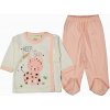 2 dielny komplet pre dievčatko košieľka biela a polodupačky ružové, veľ. 62
