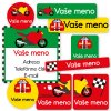 Sada samolepiek s menom pre deti do školy, PRETEKÁRSKE AUTO (183 ks)