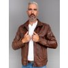 Max Original Leather Pánska kožená bunda 5201 brown (M 44-46) - Brown-82 - M