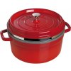 Staub Liatinový hrniec COCOTTE 26 cm, s naparovacia vložka, červený