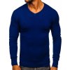 Modrý pánsky pulóver s výstrihom do V Bolf YY03