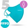 Nanolab 5 x Český bezpečný nano respirátor FFP3 dámsky modrý Možnosť: uni