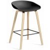 HAY Barová stolička AAS 32 Low Lacquered Oak Veneer, black