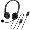 Genius headset - HS-230U, slúchadlá s mikrofónom, náhlavný, drôtový, s mikrofónom, ovládanie hlasitosti, USB, čierny