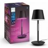 8719514404595 Philips HUE Go prenosná dotyková stolná lampička LED 36cm 6,2W/530lm CCT+RGB IP54 čierna bluetooth vrátane batérie