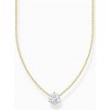 Thomas Sabo KE2210-414-14-L45V Gold-plated chain w. white zirconia pendant