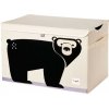 3 SPROUTS Truhla na hračky 3 Sprouts Bear Black