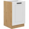 Tempo Kondela Drezová skrinka, biela/dub artisan, LULA 50 ZL 1F BB