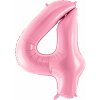 PartyDeco Fóliový balón číslo 4, 86cm pink