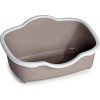 STEFANPLAST Chic Open 56x38,5x26cm toaleta pre mačky s odnímateľným okrajom biela/ svetlo hnedá