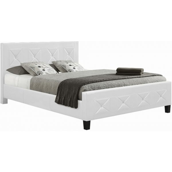 posteľ Kondela CARISA s roštom ekokoža biela