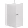 CERANO - Sprchová zástena Walk-in Onyx Top Round Ľ/P - 8 mm - guľatá vzpera + polička/držiak na uteráky - chróm, mliečne sklo - 40x200 cm