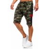 Khaki pánske teplákové šortky s maskáčovým vzorom Bolf HW2636