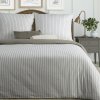 Takoy Obliečky 140x200 cm, 2-dielna súprava z bavlneného saténu, v bielo-oceľovej farbe s prúžkami RAYA-HF-483283 | 140 x 200 cm