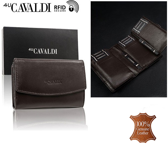 Cavaldi peňaženka dámska kožená DB 10 GCL 5913 dark brown