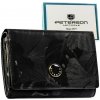 Dámska kožená peňaženka Peterson PTN PS445-MLF čierna 14,5 x 9,5 x 3 cm, RFID