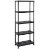 TOOMAX UNIVERSAL PRO 73-5 plastový regál - čierna - PE obal (igelit) - vrstva - čierna - 60 kg (1x spodná polica), 30 kg (4x polica) - 180 cm - 35 cm - 71 cm - 6,4 kg - 71 × 35 × 18 cm Toomax