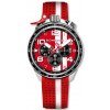 Strieborné pánske hodinky Bomberg Watches s gumovým pásikom RACING 4.3 Red 45MM
