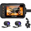MOTOCYKLOVÝ ZÁZNAMNÍK 2 KAMERY Full HD SD G-senzor EKRAN 3 PALCE