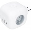 Solight P110C, rozbočka kocka, 3x 16A + USB A+C, biela, vypínač P110C