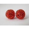 Shamballa korálka - 12 mm - červená - 1 ks