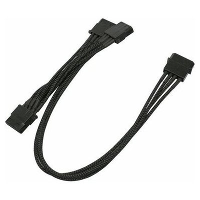 Nanoxia 4-pin Molex 3x4-pin adaptér 30cm čierna / 9-1-008 / Single sleeve NX43A30