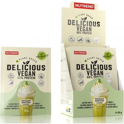Delicious Vegan 60 % Protein - Nutrend 5 x 30 g Pistachio+Marzipan