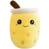 Plyšová hračka poduška bubble tea VEĽKÁ 50 cm žltá