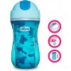 Chicco termo fľaša netečúca so slamkou 266ml modrá