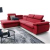 Rohová sedacia súprava Viera, červená látka, ľavý roh