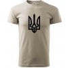 Ukrajina trojzubec veľký - Klasické pánske tričko vyššej gramáže - XS ( Ľadovo sivá )